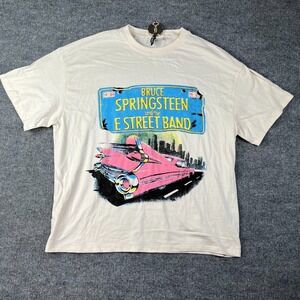 H&M T Shirt Mens Medium White Cotton Bruce Springsteen And The E Street Band